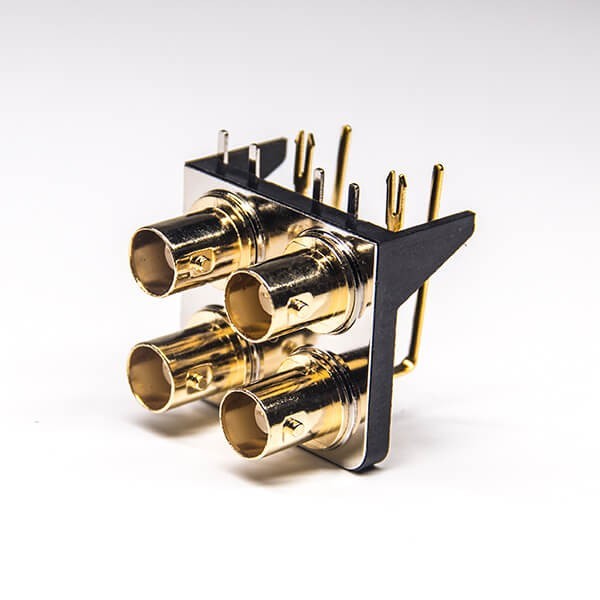 BNC射頻連接器生產(chǎn)廠家彎式母頭插板接PCB板