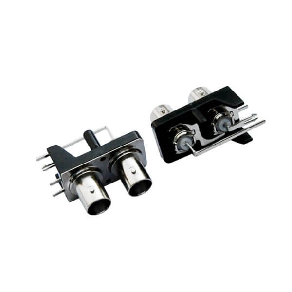 有線(xiàn)電視頭母頭彎式50歐姆射頻同軸PCB板端