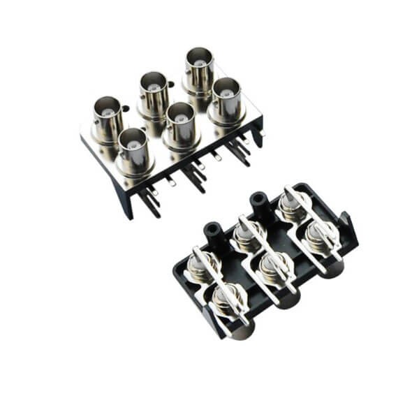 pcb 連接器 6射頻同軸鋅合金 彎式母頭