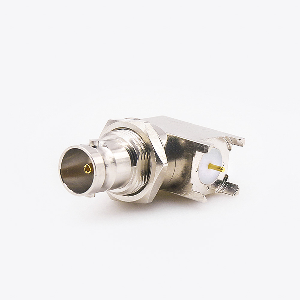 75ΩBNC連接器母頭直式前鎖穿墻PCB安裝插孔