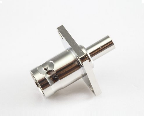用于RG174/RG316的4孔法蘭BNC連接器母頭直式焊接