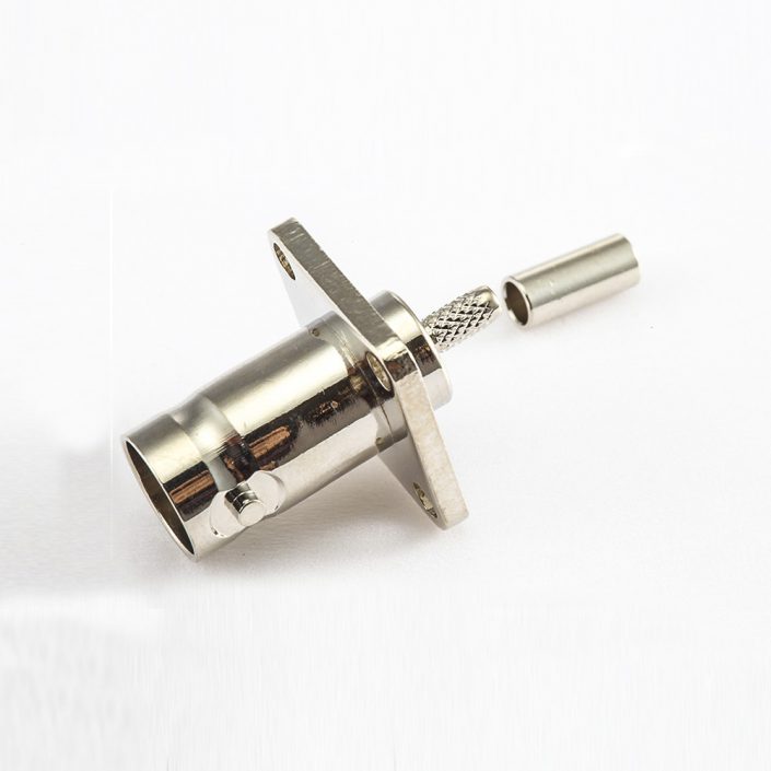 BNC母頭直式帶法蘭壓接RG174/RG316電纜 BNC母頭直式帶法蘭壓接RG174/RG316電纜