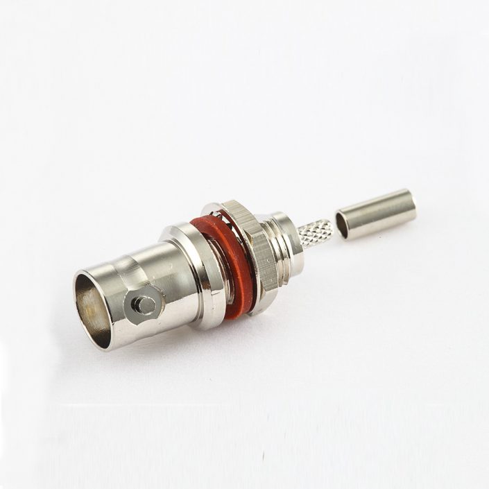 BNC直式母頭帶螺母壓接RG174/RG316電纜 BNC直式母頭帶螺母壓接RG174/RG316電纜
