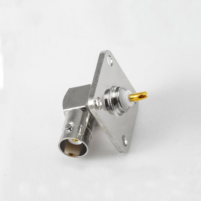 BNC 50歐姆母頭彎式法蘭盤式座子 BNC 50歐姆母頭彎式法蘭盤式座子