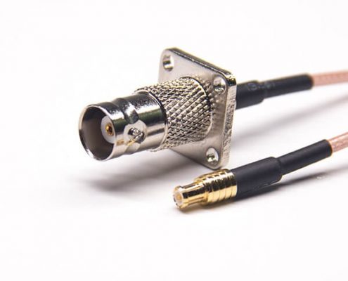 帶法蘭盤的BNC接頭50歐姆母頭直式轉(zhuǎn)MCX公頭直式接RG316線