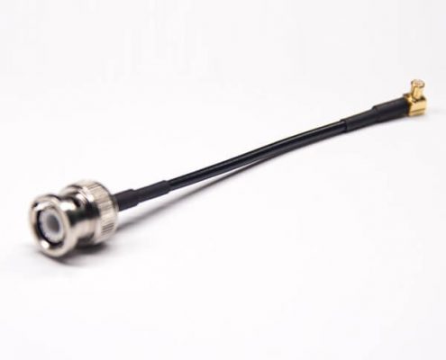 BNC轉(zhuǎn)接線直式公頭50歐姆轉(zhuǎn)MCX彎式公頭接RG316線