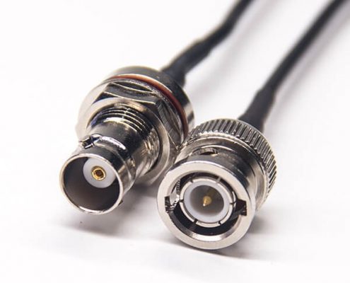 同軸電纜接頭bnc公轉(zhuǎn)母頭防水前鎖板接RG174射頻線