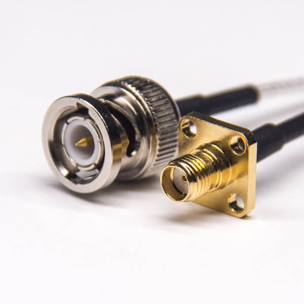 BNC公頭直式轉SMA四孔法蘭母頭直式接RG316線 BNC公頭直式轉SMA四孔法蘭母頭直式接RG316線
