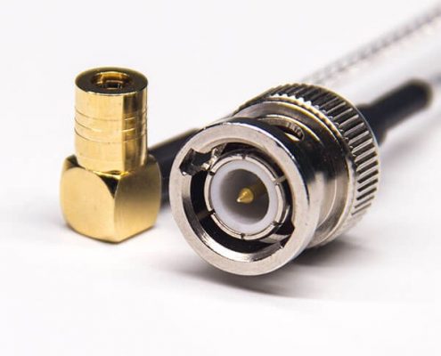 BNC接頭公頭直式轉(zhuǎn)SMB彎式公頭同軸線(xiàn)纜接RG316